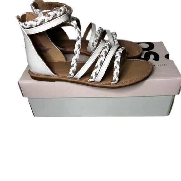 SO Loganberry Girl's Gladiator Sandals White/Silver Size 4 New in Box! - Picture 2 of 7